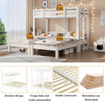 Triple Bunk Bed 90x200cm Side Ladder for Children/Teens, White