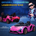 Lamborghini Children's Electric Car with Remote Control, 3-5 km/h for Ages 3-5, Pink