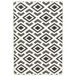 Outdoor Rug, Robust Weatherproof Foldable, Black and White