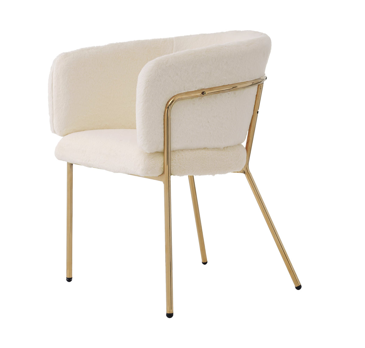 Leisure Chair, Single, Metal Legs, Imitation Rabbit Down Beige