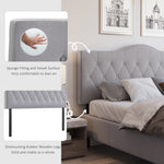 Headboard Upholstered Modern Design, Grey