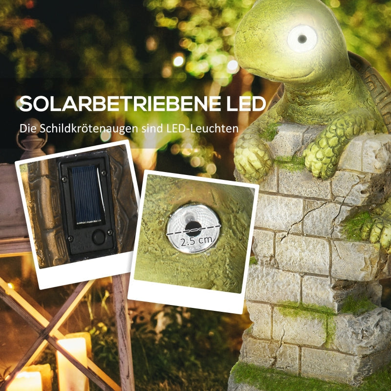 Turtle Sculpture, LED Solar Light, 36.5 cm, Magnesium Oxide