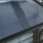 Canopy for Front Door, 100 x 75 cm Pent Arch UV Protection, Aluminum & Polycarbonate Black