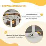 Stair Gate for Dogs, Automatic Closing, Cat Flap, Drill-Free, 74-100cm, White