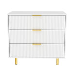Chest of Drawers Sideboard 3 Drawers Modern Design - White and Gold
