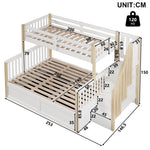 Bunk Bed 90x200/140x200cm Hydraulic Storage Ladder White/Natural