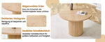 Round Dining Table 100cm MDF Storage 4-6 Seater - Light Wood Look