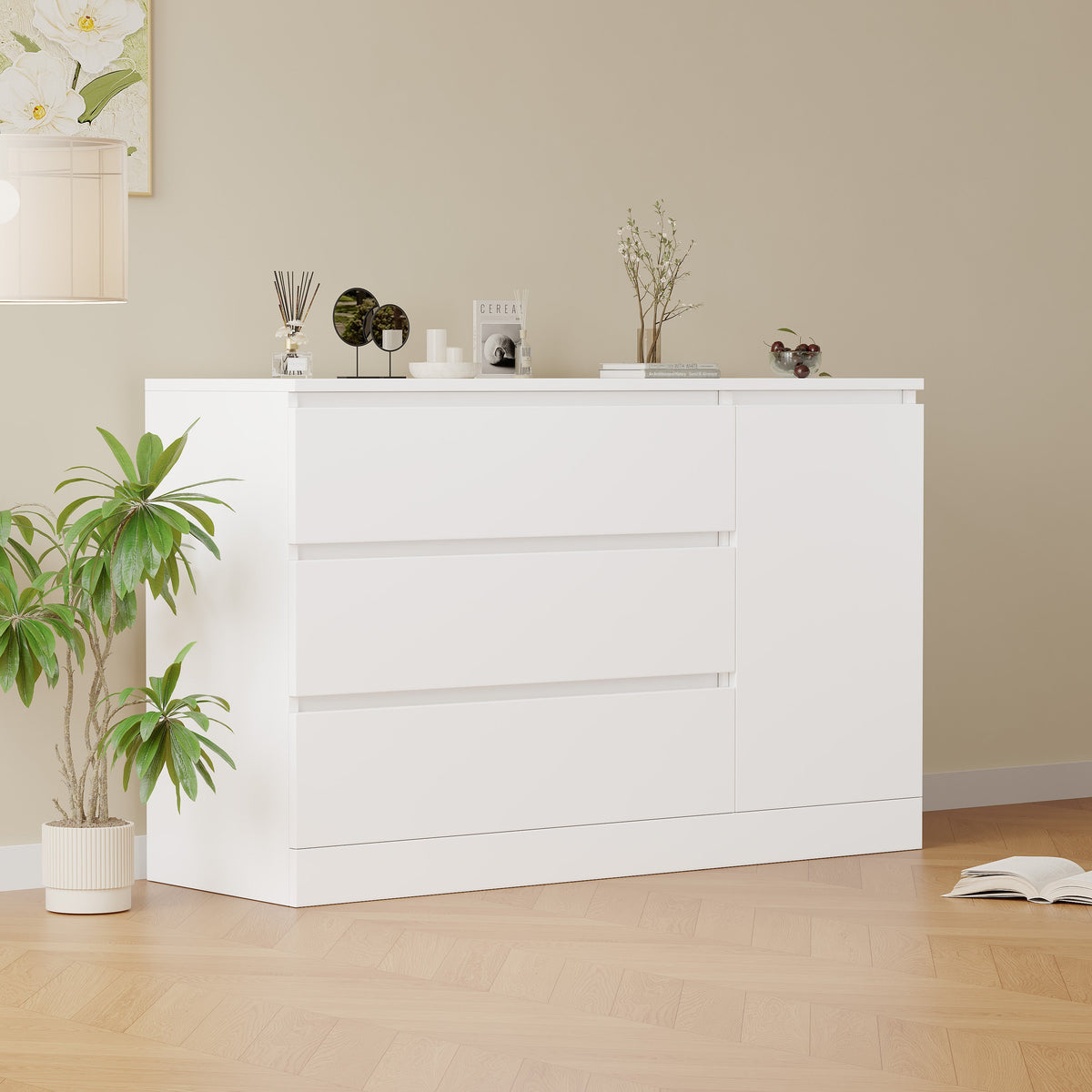 Bedroom Chest of Drawers, Storage Cabinet with Drawers and Hidden Compartments