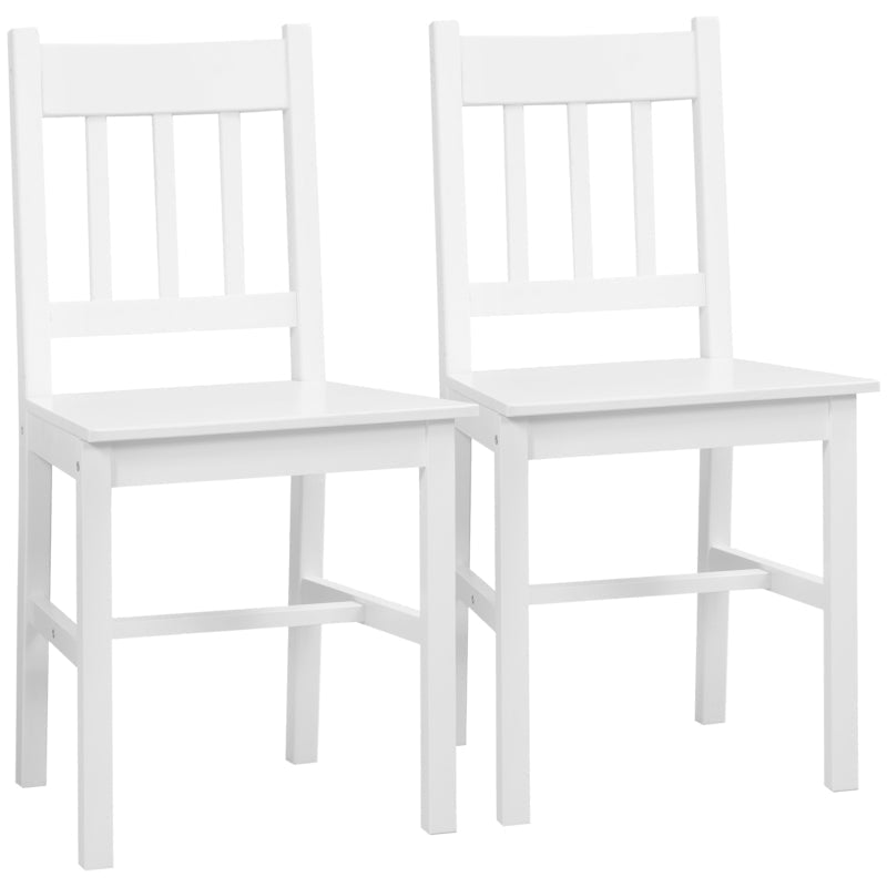 Dining Chairs, Set of 2 Solid Wood, White