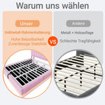 Smart Upholstered Bed with LED Lighting, USB and Hydraulic Storage, 180 x 200 cm, Pink Velvet