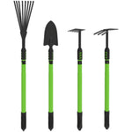Garden Tool Set, 4 Pieces, Shovel, Hoe, Rake, Fir Wood