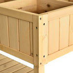 Planting Table Raised Bed, 8 Compartments with Drainage, Fir Solid Wood