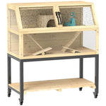 Dwarf Hamster Cage, Storage, Water Bottle, Hut, Seesaws, Wheels, Ramps, Natural Wood