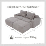 Upholstered Bed 180x200cm Double Hydraulic Storage Cup Holder Charging Station Linen Grey