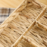 Storage Baskets Set of 2 Woven Water Hyacinth Natural Wood