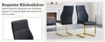 Dining Chairs Set of 2 with High Backrest and Padded Cushion, Black and Gold