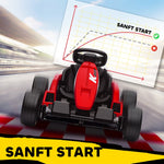24V Electric Go-Kart with Drift Mode, Adjustable Seat and 5-Point Safety Harness, Red