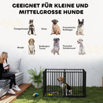 Puppy Playpen, 76cm High, 8-Piece with Door, Steel, Black