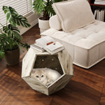 Cat Carrier Sofa Side Table Planter, Modern Multifunctional Furniture, Colored Flower Oak