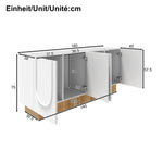 Modern Sideboard Cabinet | 4-Door Ample Storage U-Shaped | 160×75×38cm