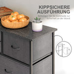 Chest of Drawers/Sideboard, 10 Foldable Fabric Drawers, Steel Black