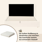 Upholstered Double Bed with Hydraulic Storage 140x200cm, Beige Bouclé