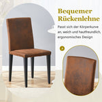 Minimalist Dining Chairs Set of 2 with Metal Legs, Brown Woven Fabric