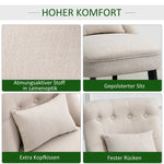Recliner Chair, Back Cushion, Linen-Look, Cream White