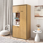 Display Cabinet, 150Hcm LED Glass Multi-Purpose, 15 Color Options
