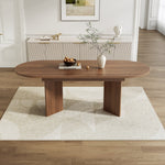 Extendable Dining Table, 140/180 x 90 cm, 6-8 People with Rounded Corners, Walnut