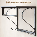 Wall-Mounted Clothes Rack, 5 Hooks with Top Compartment, Grey