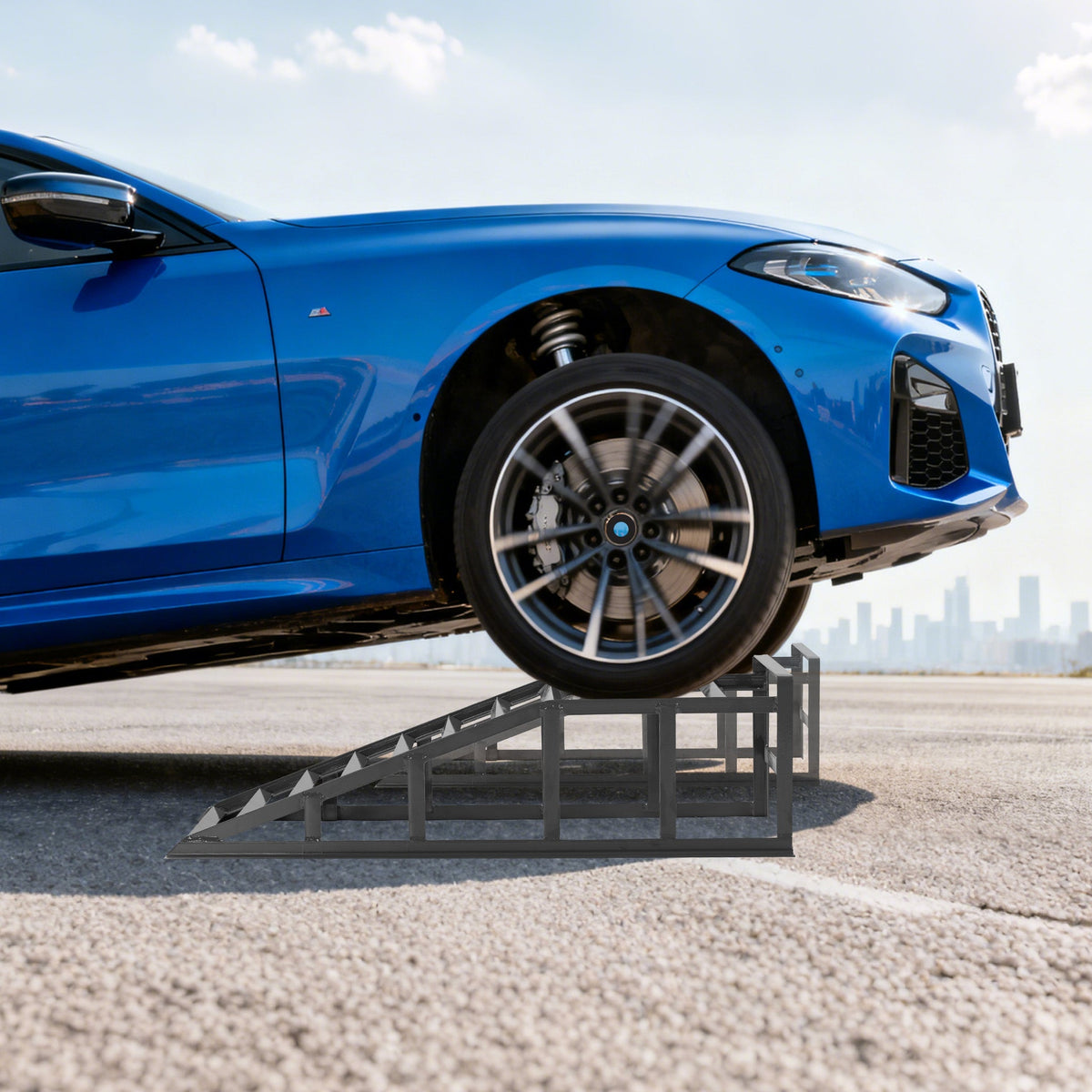 Car Ramps 2000kg Capacity Height-Adjustable Non-Slip Surface Grey