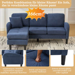 L-shaped Corner Sofa with Chaise Longue, 3-Seater Modular Design, Corduroy Fabric