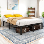 Metal Bed Frame 140x200 cm - Sturdy Platform Bed, Metal