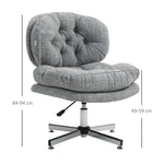 Office Chair, Ergonomic Desk Swivel with Rocking and Padded Seat, Grey Linen Look