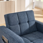 3-in-1 Sofa Bed with Slide-to-Transform Design and USB Charging, Navy Blue