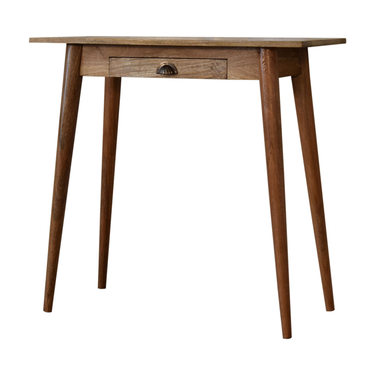 Solid Wood Mini Writing Desk, 1 Drawer, Brown