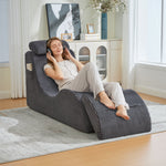 Modern Leisure Chair with Ergonomic Design and Compression Foam, Dark Grey