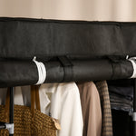 Fabric Wardrobe, Zippered 1 Clothes Rail 10 Shelves, Nonwoven Fabric