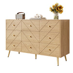 Modern 9-Drawer Chest, Iron Legs Geometric Pattern, PB Construction