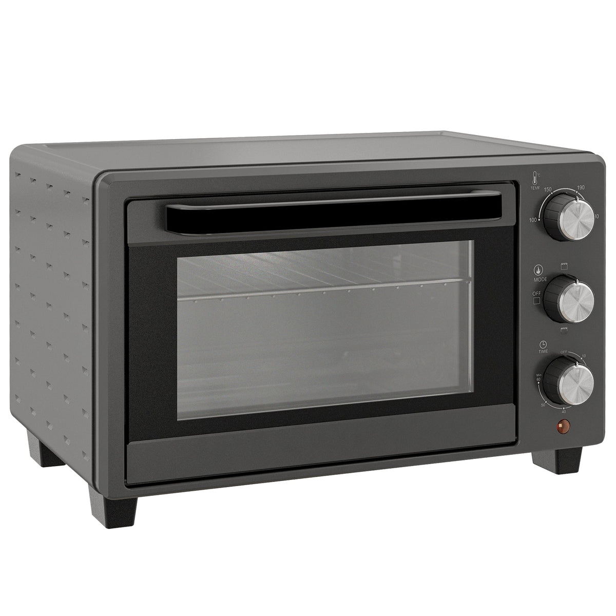 Mini Oven, 21L 1400W 60 Min. Timer, Stainless Steel, Gray