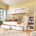 Iron Bunk Bed with Ladder & Storage, 120x200cm, Black Iron & MDF