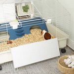 Small Animal Cage with Playpen, Rabbit Hutch and Wheels, White