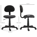 Office Chair Ergonomic Desk, Height-Adjustable Swivel, Black Fabric