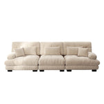 Modular Corner Sleeper Sofa 3-Seater Deep Seat Chenille Light Brown