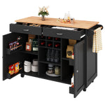 Modern Kitchen Island 102cm Dining Cart Storage - Black