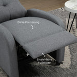 Reclining Armchair, Upholstered with Pocket Spring Core, 150 kg Capacity, Linen Look Grey