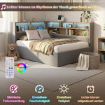 Daybed with Hydraulic Storage, LED and USB, Grey Velvet