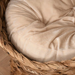 Cat Basket, Cave Hut Bed with Cushion, Water Hyacinth Brown