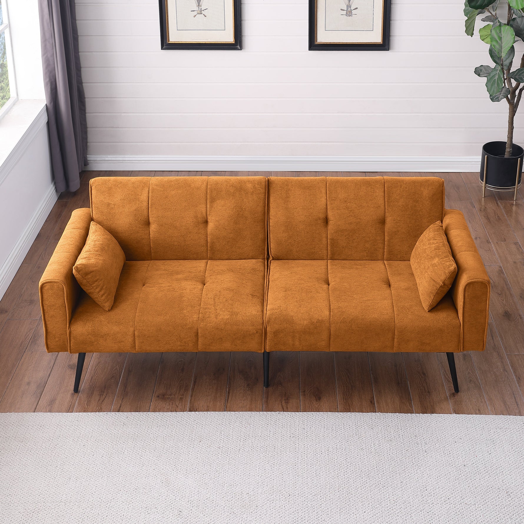 Best Choice Products Futon Sofa Bed Modular Foldable Sleeper 68" Fabric